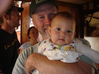 Ray Leach with granddaughter, Jade in the Pooley's rig.
