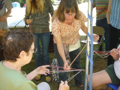 Ingrid Crickmore's finger weaving workshop