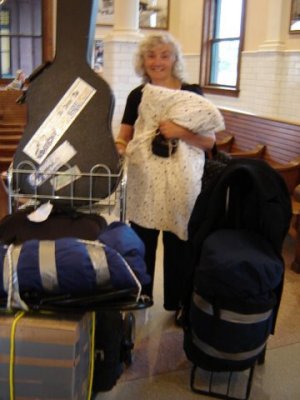 Jan waiting for the train to take her home.