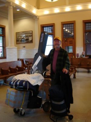 Ray at the train station to see Jan off.