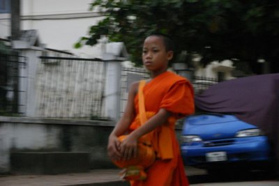 Monk collecting alms, Luang Prabang