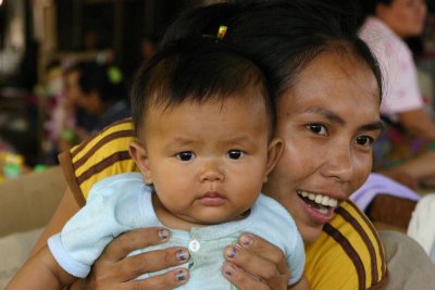 Lady and baby in Ban Kong Lo