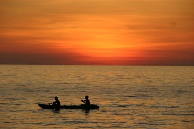 Sunset and canoe, Koh Chang, Thailand