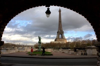 Eiffel under an arch, Paris, France