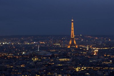 Eiffel Tower at night, Paris, France