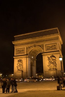 Ambient light lights up the Arch, Paris, France