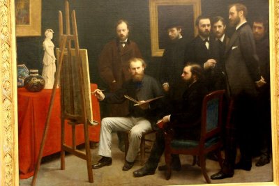 Henri Fantin Latour: Un atelier du Batignolles, 1870, Musee d'Orsay, Paris, France