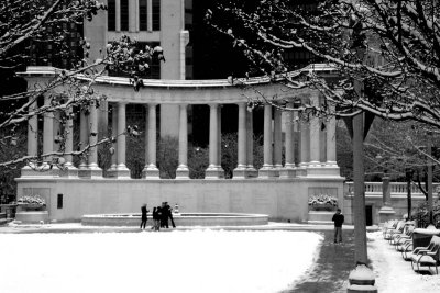 Millennium Park in winter, Chicago, Black and White