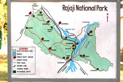 Map of the park, Rajaji National Park, Uttaranchal