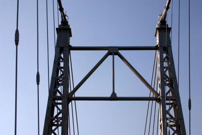 The cables of the Lakshman Jhula, Rishikesh, Uttaranchal, India