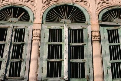 Ornate windows, Vrindavan, Uttar Pradesh