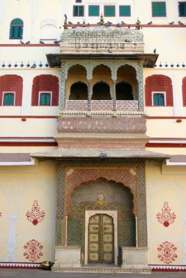 Windows, balconies, doors, The City Palace, Jaipur