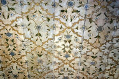 The ornate ceiling, Red Fort, Delhi