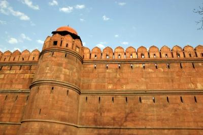 The fortified walls, Red Fort, Delhi