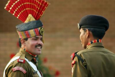 Pakistan and Indian soldier, Wagah Border, Punjab
