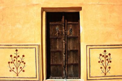 Door against yellow