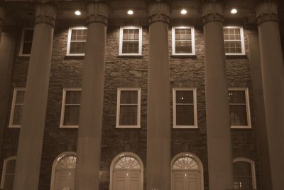Old Main columns  - Sepia Series, Penn State University