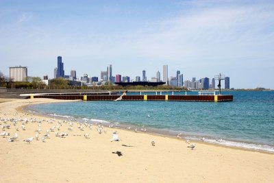 Chicago skyline from 31st Street Beach