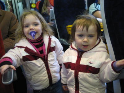 met lovely twins on virgin train