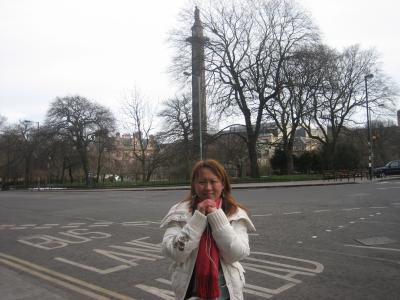 Vicky stand in front of St. Andrew Sq.