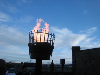 blaze in front of Edinburgh Castle
