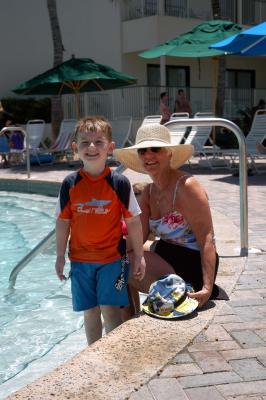 Ian & Nana by the pool