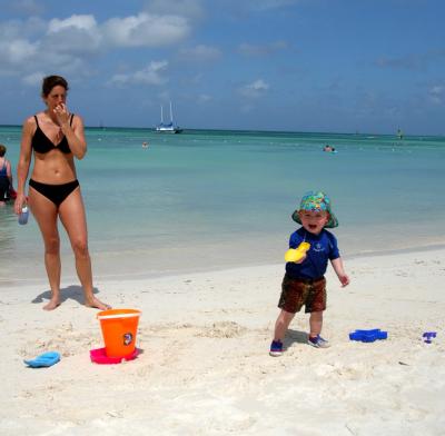 Mom & Michael at the beach