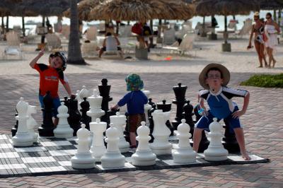 Boys playing chess