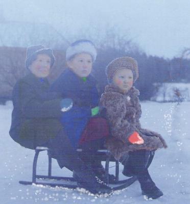1917-winter: Olle, Maja, Hans