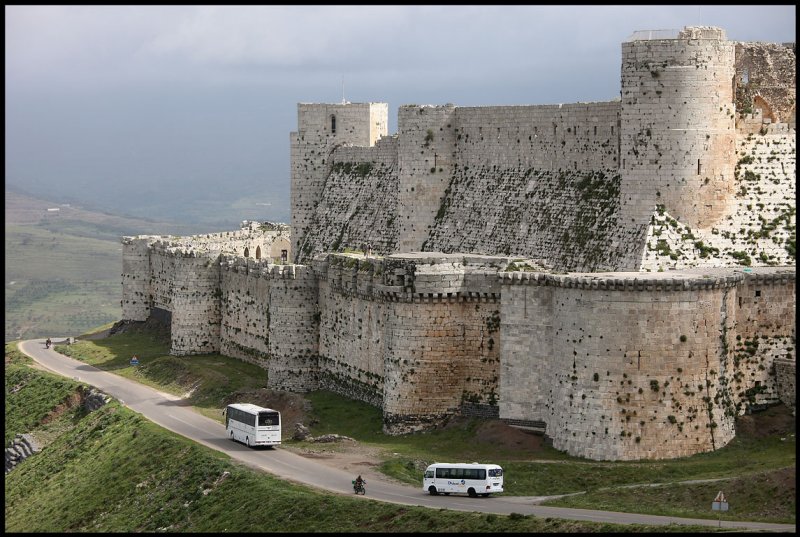 The famous crusader castle Krak des Chevaliers near border of Lebanon