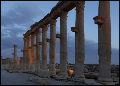 Palmyra ruins in dusk