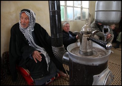 Making coffe in Sabkhat al-Jabbul