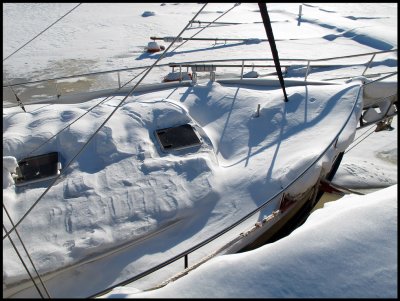 Olga Elida, wintering in the harbour of Hudiksvall