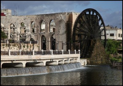 One of the ancient waterwheels that remain in Hama