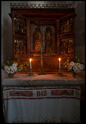 The altar in Hemmsj old church (12th century)