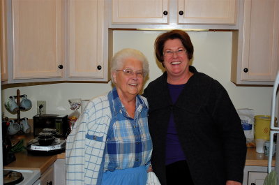 Fran & Elaine in her Kitchen
