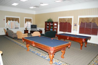 Entertainment area upstairs with Wii & Pool tables