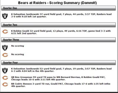 Bears at Raiders - 11/11/07
