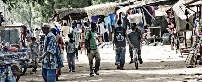 The market downtown, by the gare routiere