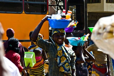 Bus stop on the way from Ouaga to Bobo