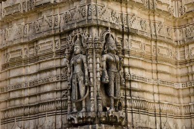 The exterior of the temples are covered with carvings as well