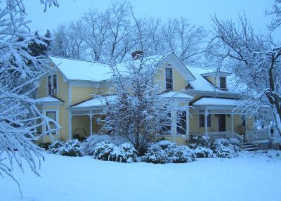 Snowy house