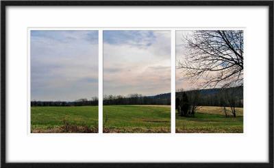 triptych of the Early morning hills