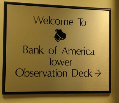 Entering the Bank of America Tower