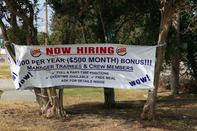 Can't find workers.  $6000 sign on bonus