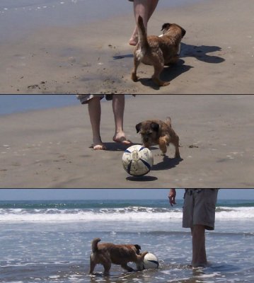 Soccer Ball Play at Beach