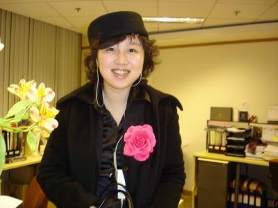 CY in hat with flower