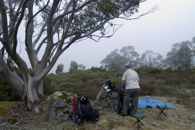 Setting up the camp site