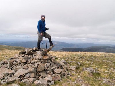 Robert on the cairn at Mt Nelse