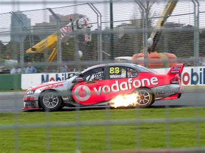 Jamie Whincup on fire